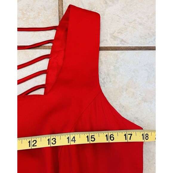 Joseph Ribkoff Women Size 12 Red Sheath Maxi Dress Designer Formal Old Money - Picture 8 of 12